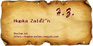 Hupka Zalán névjegykártya